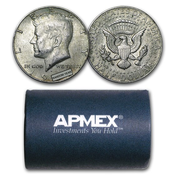 40% Silver Coins $10 Face Value Roll Avg Circ 40% Silver Coins $10 Face Value Roll Avg Circ